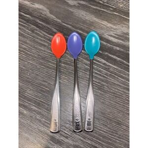 Vintage '80's The First Years‎ Baby Spoons Stainless Soft Bite Rubber Tip Mexico